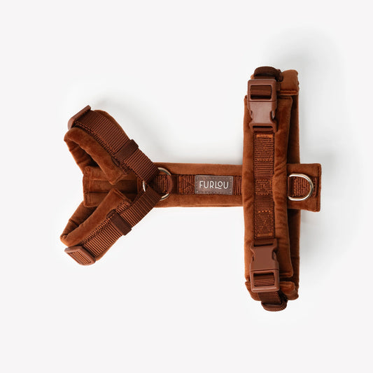 Harnais pour chiens en velours - Marron - Furlou