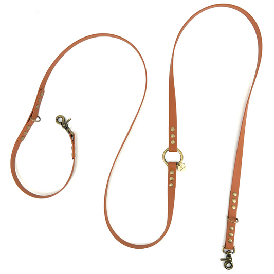Laisse multi-positions BioThane® - Marron