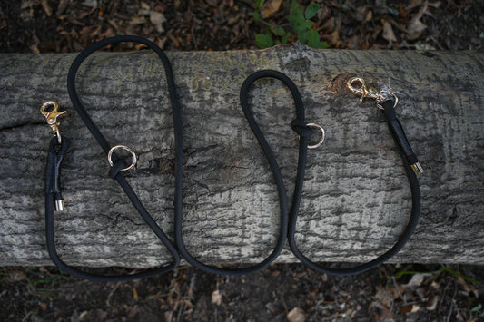 Laisse multi-positions en corde noire — Le Bucolique