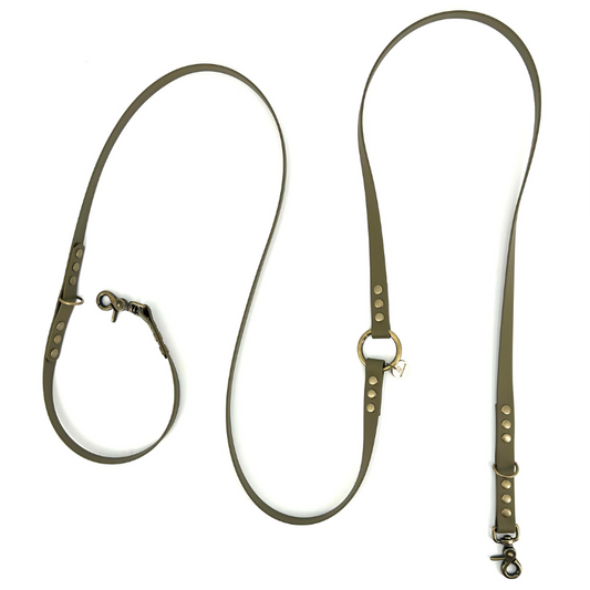 Laisse multi-positions BioThane® - Olive