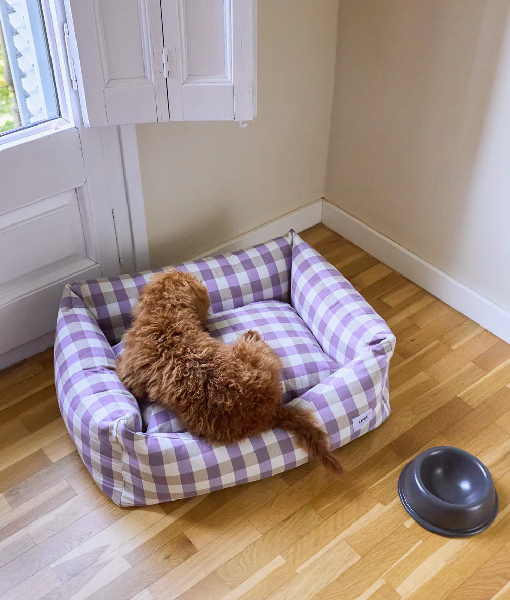 Lit pour chien amovible, durable et écoresponsable - Vichy Violet