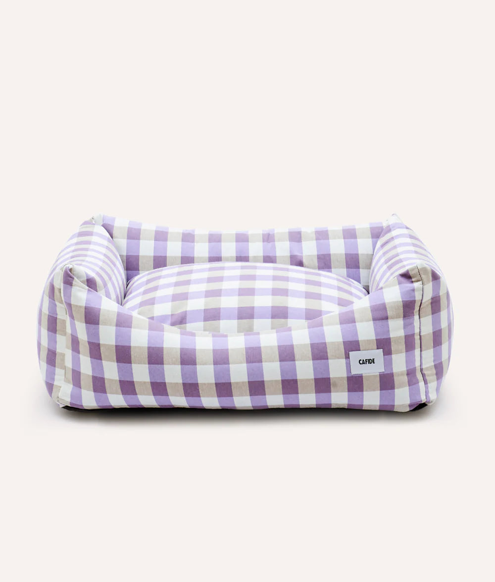 Lit pour chien amovible, durable et écoresponsable - Vichy Violet