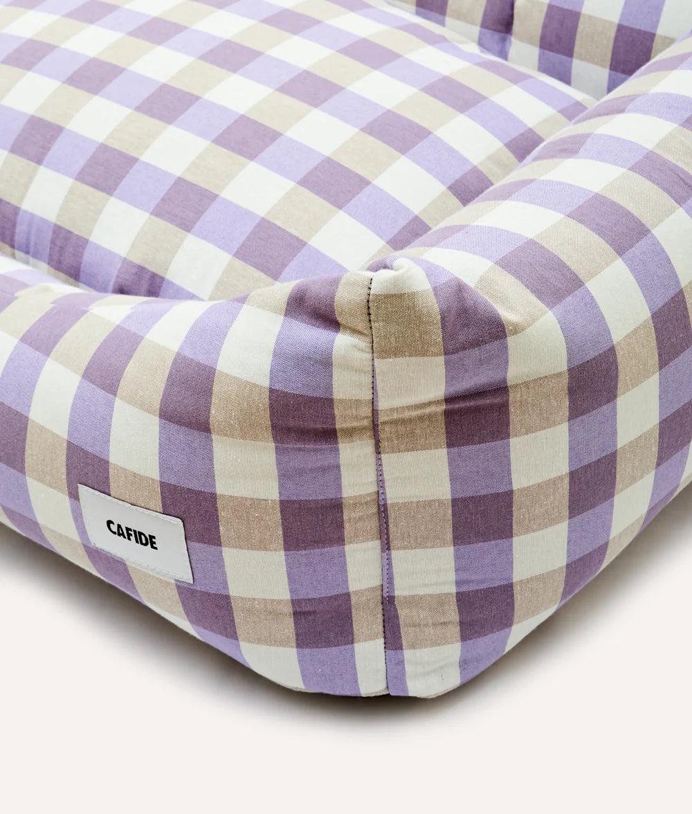 Lit pour chien amovible, durable et écoresponsable - Vichy Violet