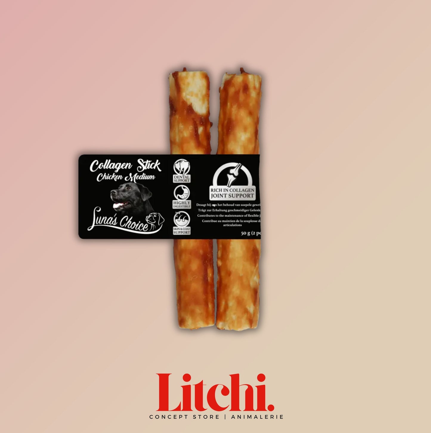 Bâtonnets à mâcher au collagène au poulet - Taille M