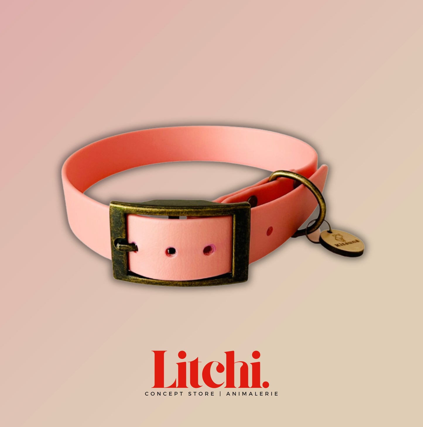 Collier Biothane - Bonbon rose