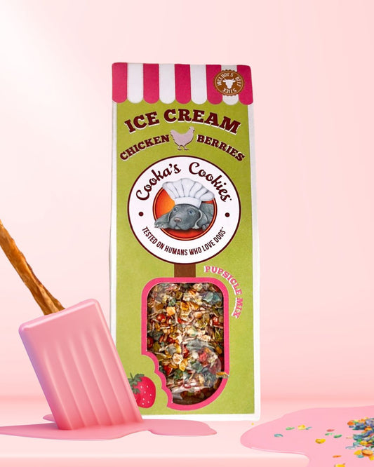 Mélange de crème glacée au poulet et à la fraise