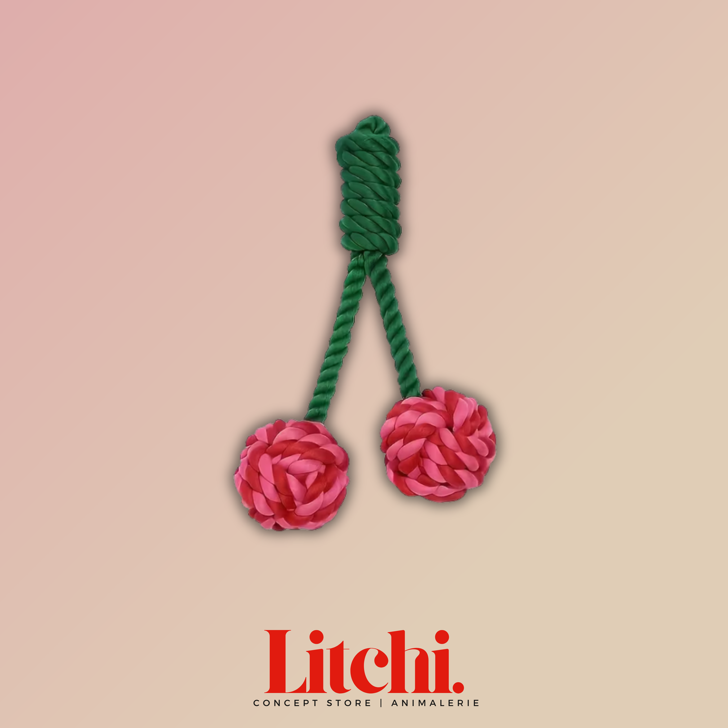 Jouet pour chien en corde - Cerise