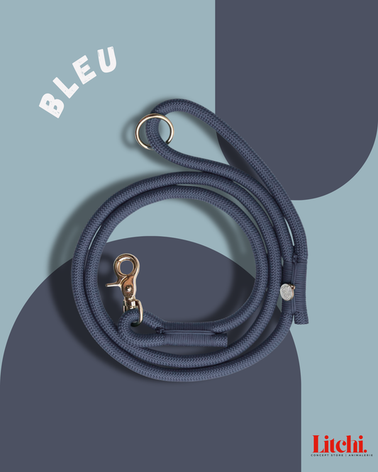 Laisse en corde tressée - Bleue - Furlou