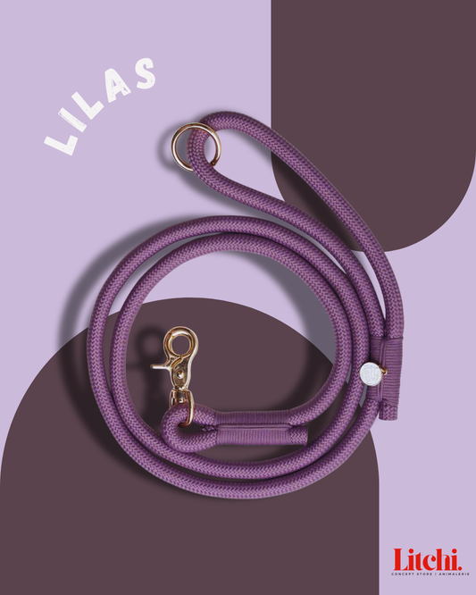 Laisse en corde tressée - Lilas - Furlou