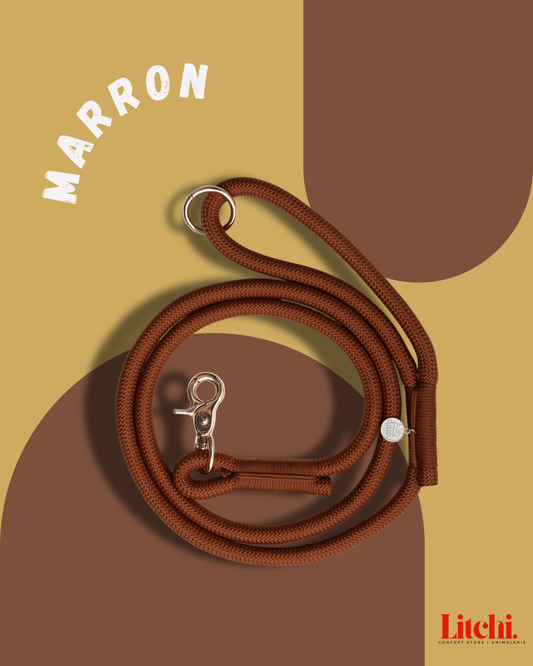 Laisse en corde tressée - Marron - Furlou