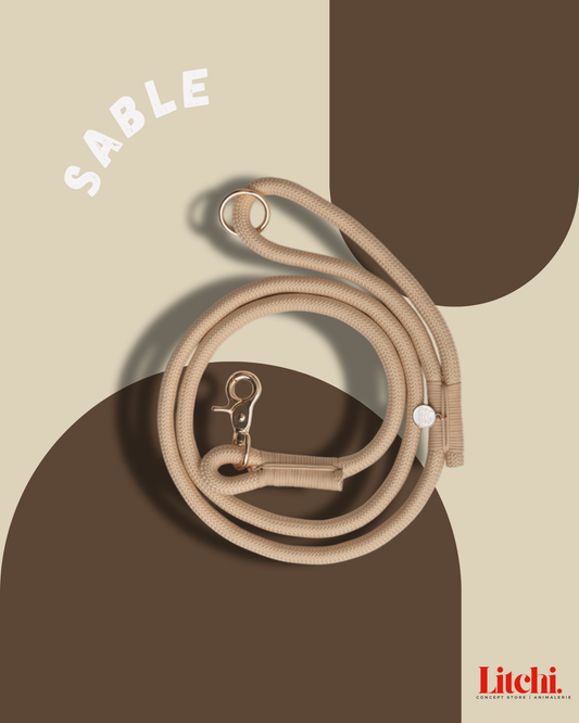 Laisse en corde tressée - Sable - Furlou