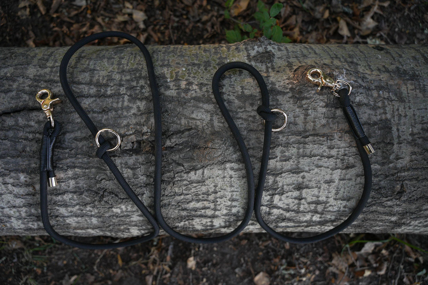 Laisse multi-positions en corde noire — Le Bucolique