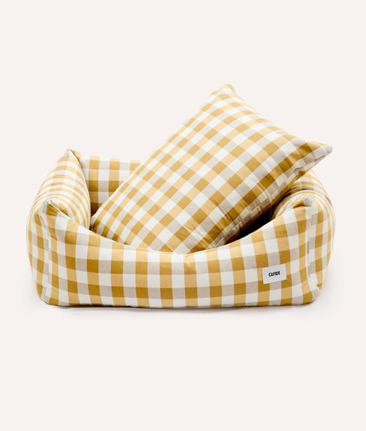 Lit pour chien amovible, durable et écoresponsable - Vichy Moutarde