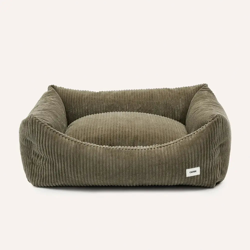 Lit pour chien en velours côtelé - Kaki