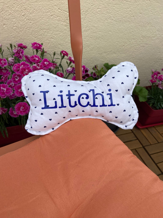 Os personnalisable pour chien - motif coeurs