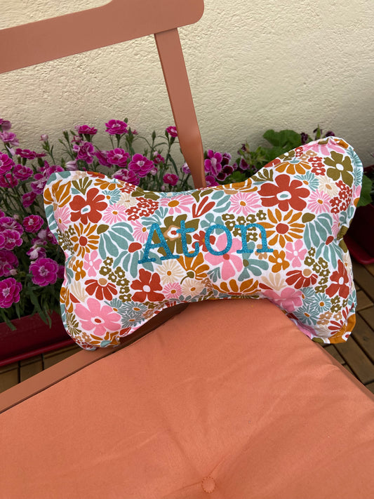 Os personnalisable pour chien - motif fleuri XL