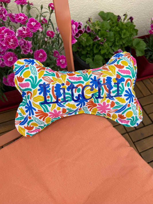 Os personnalisable pour chien - motif fleuri