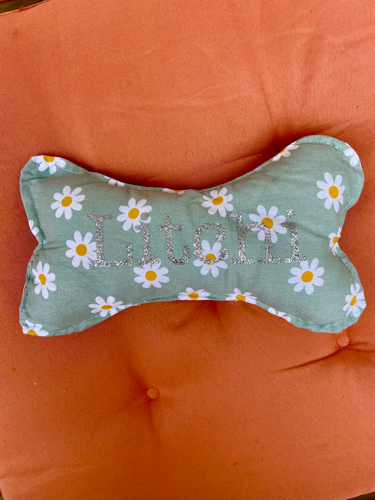 Os personnalisable pour chien - motif marguerites