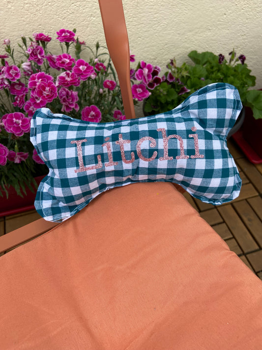 Os personnalisable pour chien - motif vichy