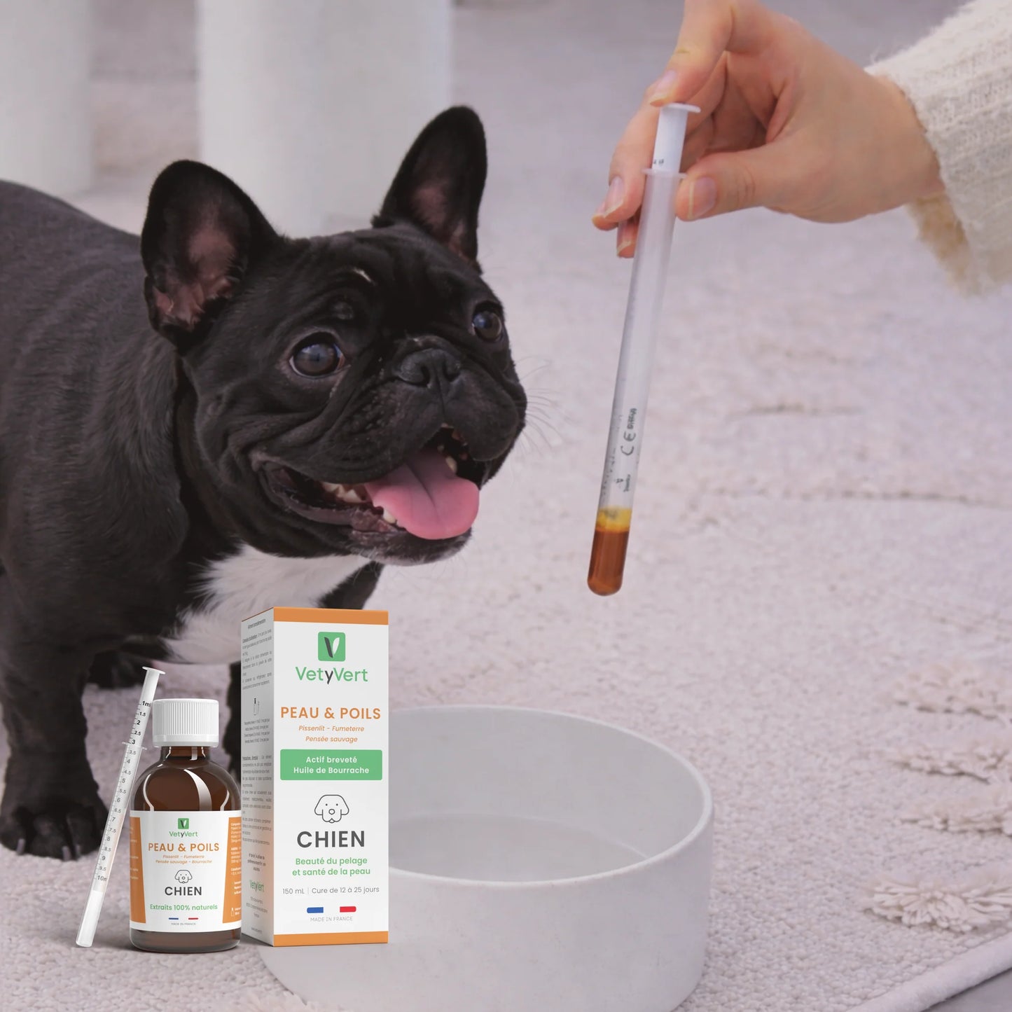 Peau & poils chien : complément alimentaire naturel pour une peau saine et un pelage brillant